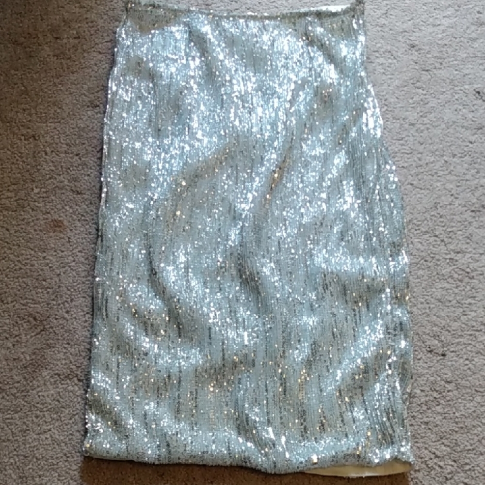 Silver Sequin Women's Skirt